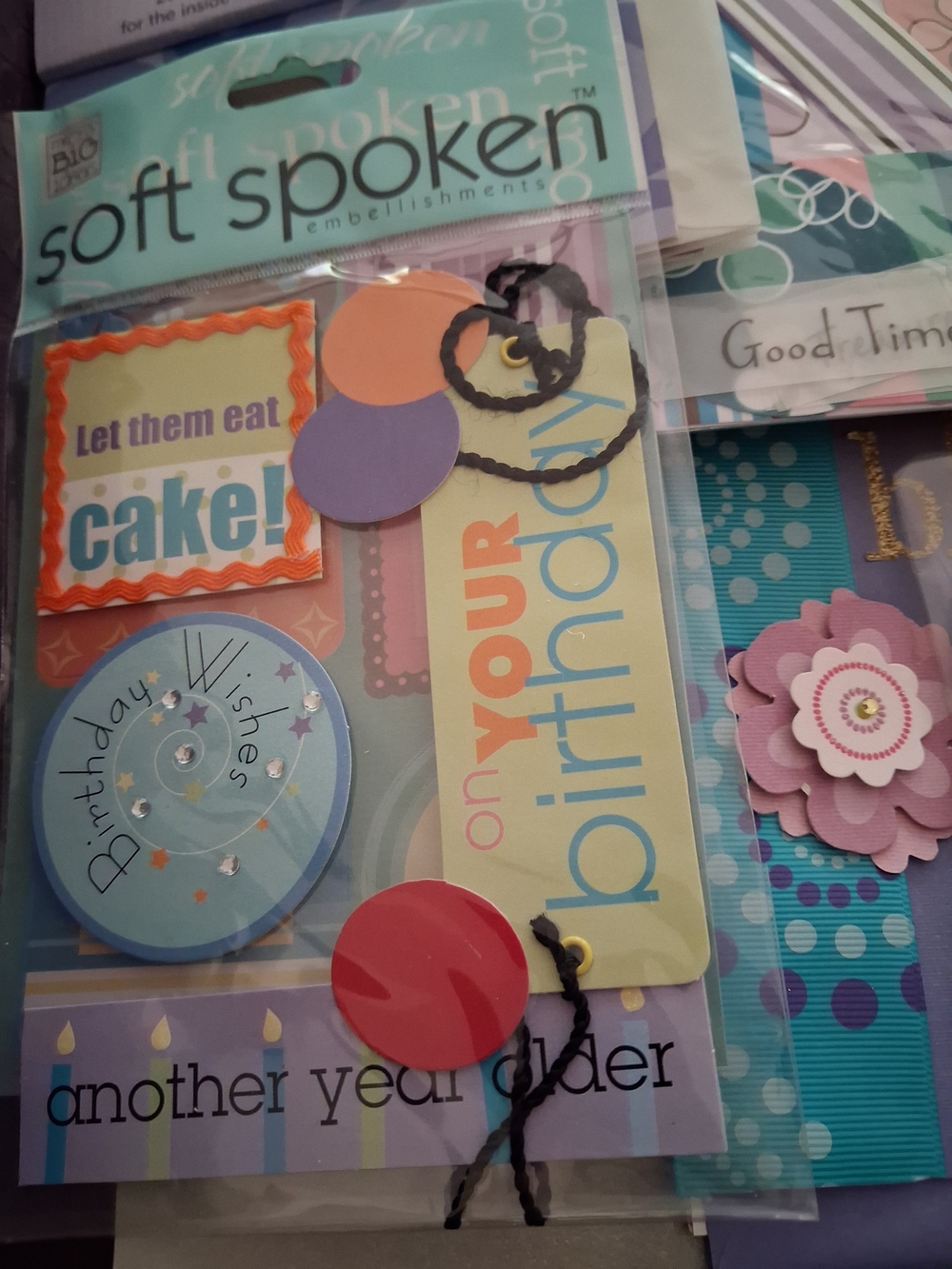 Birthday Embellishments - Multi-Color Party Stickers